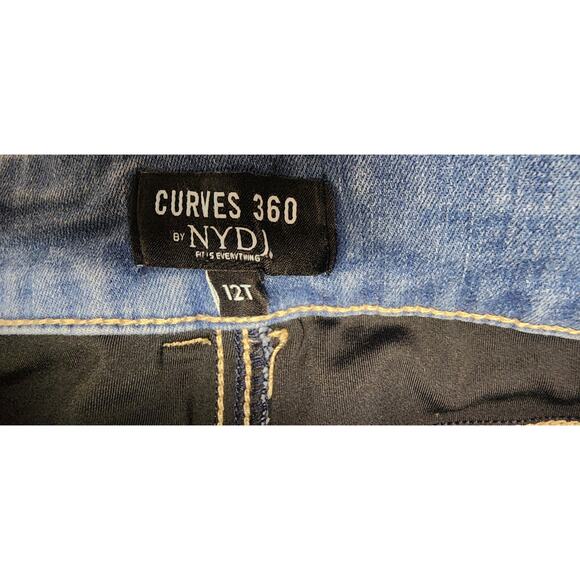 NYDJ Curves 360 Straight Leg Blue Denim Jeans Size 12T - Picture 5 of 6